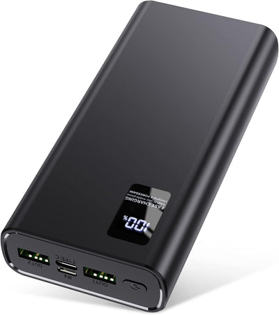 Power Bank 24000Mah,Caricatore Portatile 22.5W QC 3.0 & PD Carica Rapida,Caricatore Portatile Carica Rapida LED Display Batteria Portatile Compatibile Con Iphone 14 13 12 Samsung Huawei Xiaomi-Nero