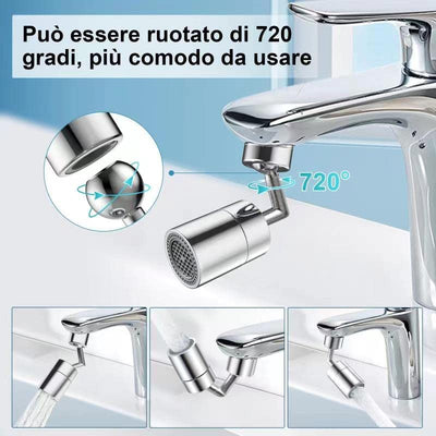 Aeratore Rubinetto,Può Essere Ruotato Di 720 Gradi Rompigetto Rubinetto Cucina,2 Modelli Di Flusso Dell'Acqua,4 Strati Di Filtraggio a Rete Aeratore Rubinetto Cucina, Argento