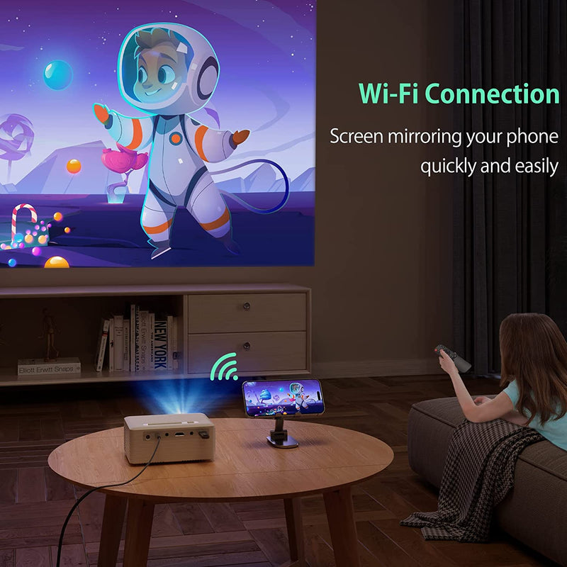 Proiettore Portatile Wifi Bluetooth - Mini Proiettore Full HD 1080P Supporto,  Proiettore per Telefono, Compatibile Con Pc/Tablet/Fire Stick/Ios E Android Phone