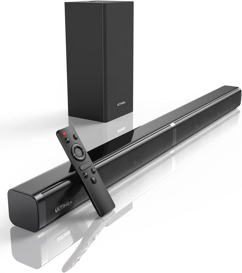 HCLR-TV 2.1 Soundbar per TV, Bluetooth Sound Bar Con Subwoofer Cablato, Altoparlante Surround per L&