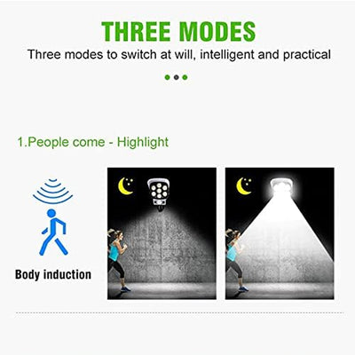 -Telecamera Finta Con Luce a Pannello Solare Faretto Da 77 Led Con Sensore Di Movimento
