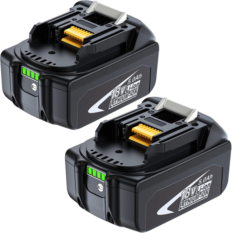 2Pcs Batteria Di Ricambio per Makita 18V 5.0Ah, Ricambio Makita 18 Volt BL1860B Batterie BL1820B 1830B 1840B 1850B, Compatibile Con Strumenti Makita 18V Adatto a Caricabatterie Originale Makita 18V