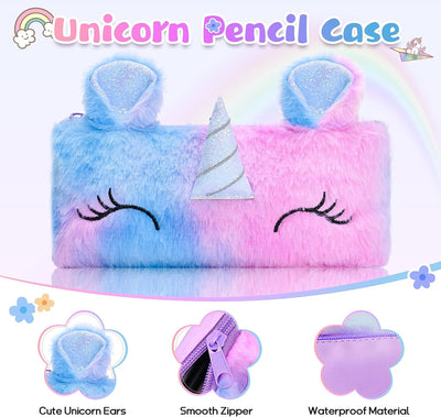 Diario Segreto Bambina Con Lucchetto E Chiave,Set Regalo per Astuccio Unicorno Include Diario Segreto Unicorno,Astuccio Unicorno E Penna,Unicorno Bambina Regalo per Bambini Dai 3 Anni,Viola