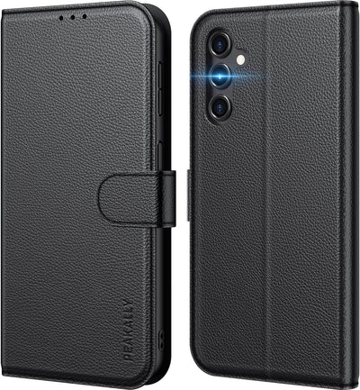 Custodia per Samsung Galaxy A14 4G / 5G, Blocco Del Segnale RFID, Cover a Libro in Pelle Premium, Custodia a Portafoglio [Slot per Schede] [Funzione Di Supporto] [Magnete] - (Nero)