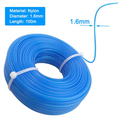 100M Filo per Tagliabordi Decespugliatori Strimmer Linee Tagliaerba 1,6 Mm in Nylon