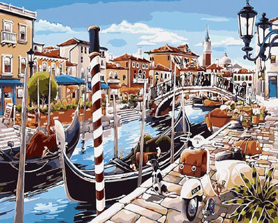 Venice Landscape Diy Frameless Digital Oil Painting