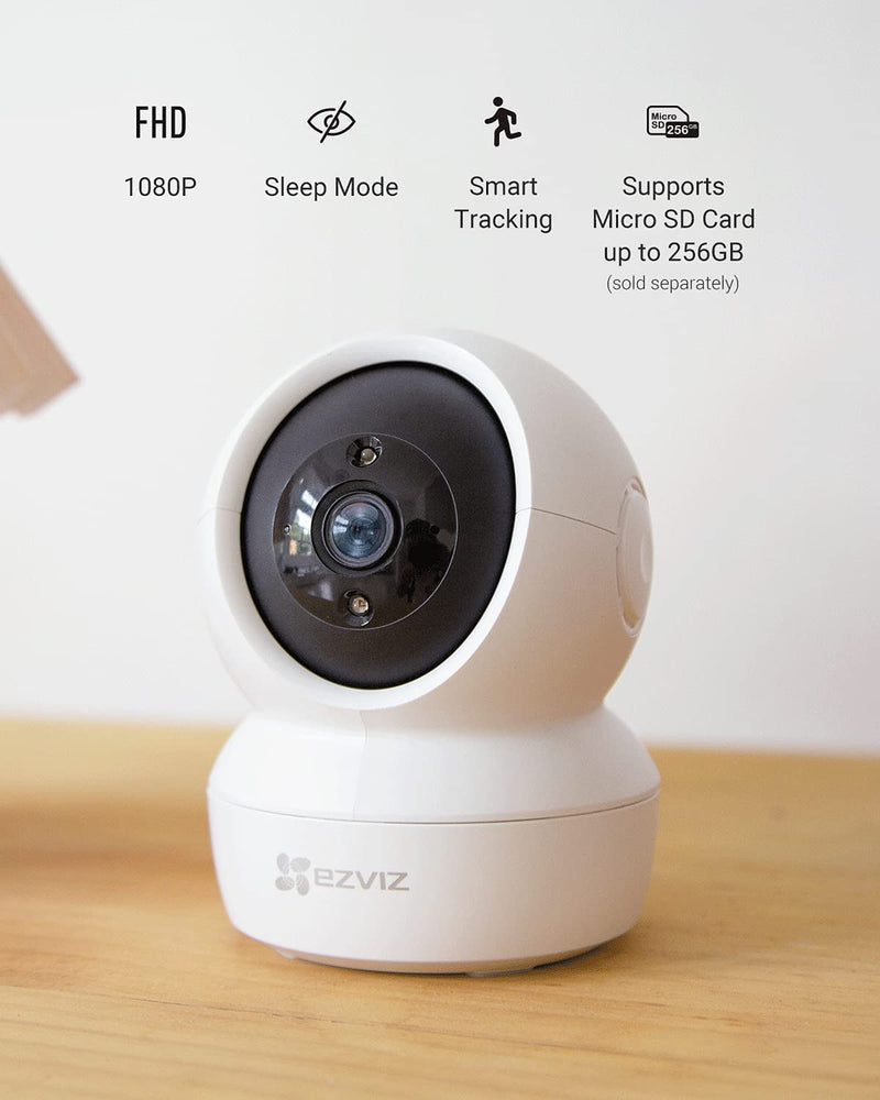 C6N Telecamera Wi-Fi Interno 1080P Videocamera Sorveglianza Interno Pan/Tilt/Zoom Compatibile Con Alexa, Rotazione a 360°, Visione Notturna, Tracciamento Del Movimento E Audio Bi-Direzionale