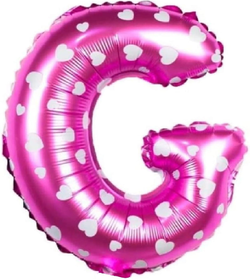 ® - PALLONCINO per FESTA FANTASIE VARIE - Mylar - Dimensione 35 Cm - Pezzi 1 : (Lettera G, Colore ROSA)