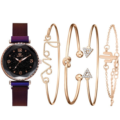 Fashion Women'S Quartz Watch Bracelet Bracelet Set