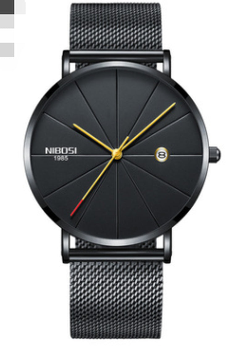 Nibosi Cross Border E-Commerce, European and American Men and Women Fashion Trend Micro Business Watch Lovers Net with Leisure Quartz Watch