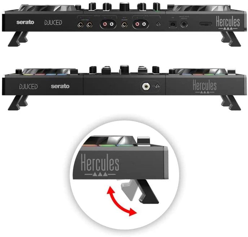 Djcontrol Inpulse 500 Controller DJ USB a Doppio Banco per Serato DJ Lite E DJUCED (Inclusi) — Interfaccia Audio Integrata, 16 Pad RGB Retroilluminati