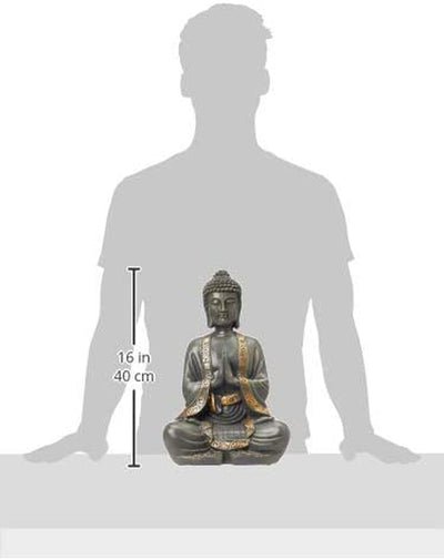 Zen 'Light Statua Di Buddha Meditazione, Resina, Bonzo, 15 X 24 X 37.5 Cm