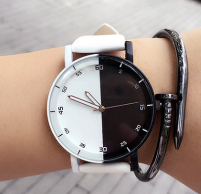 Black and White Mosaic Harajuku Creative Watch Student Table Personality Wild Men and Women Watch Couple Watches