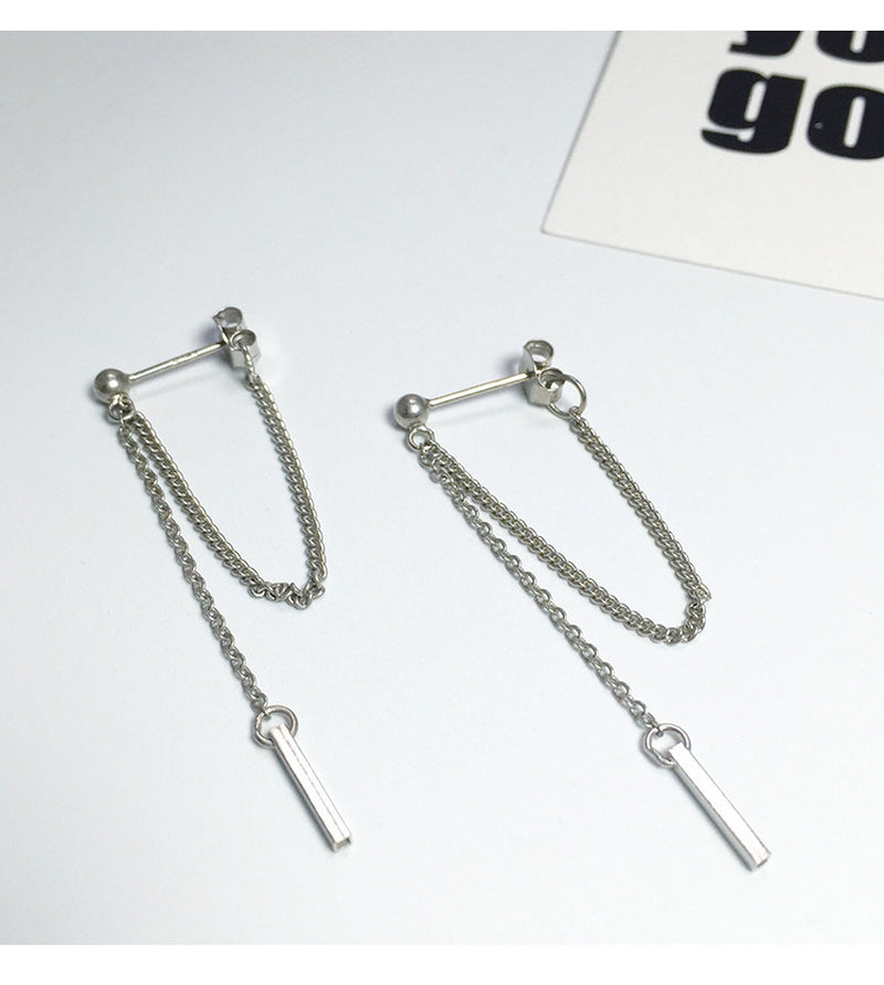 S925 Simple Dangle Chain Earrings