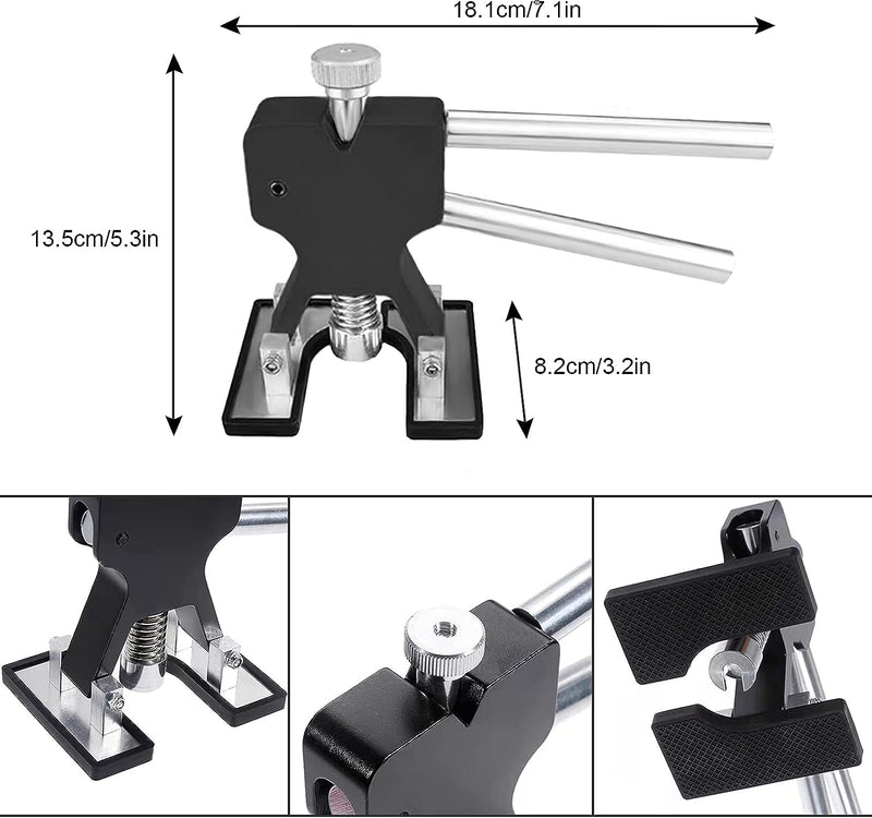 Tirabolli per Carrozzeria Set 19 Strumenti, per Riparazione Di Danni Alla Grandine E Rimozione Di Ammaccature Di Automobili, Kit Di Riparazione Delle Ammaccature Alla Carrozzeria（Nero）