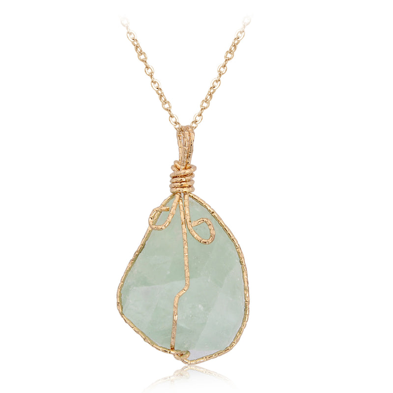 Natural Stone Pendant Irregular Crystal Rough Necklace