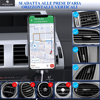 【2023-2A Generazione】 Porta Cellulare Auto E Supporto Telefono Flessibile per La Ventilazione Dell'Auto Porta Smartphone Universale Compatibile Con Iphone Serie 13/14 E Samsung