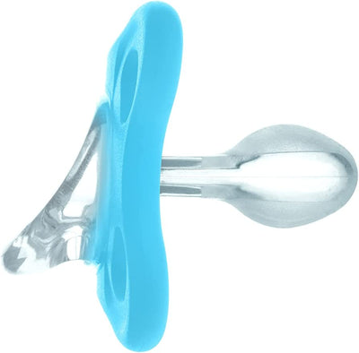 Istruzioni in Lingua Straniera  Ciuccio Comfort in Set Da 2 Pezzi, Particolarmente Piccolo E Leggero, 100% Silicone Con Tettarella Morbida Skinsoft E Scatola per Ciuccio, 0-6 Mesi, Blu/Menta