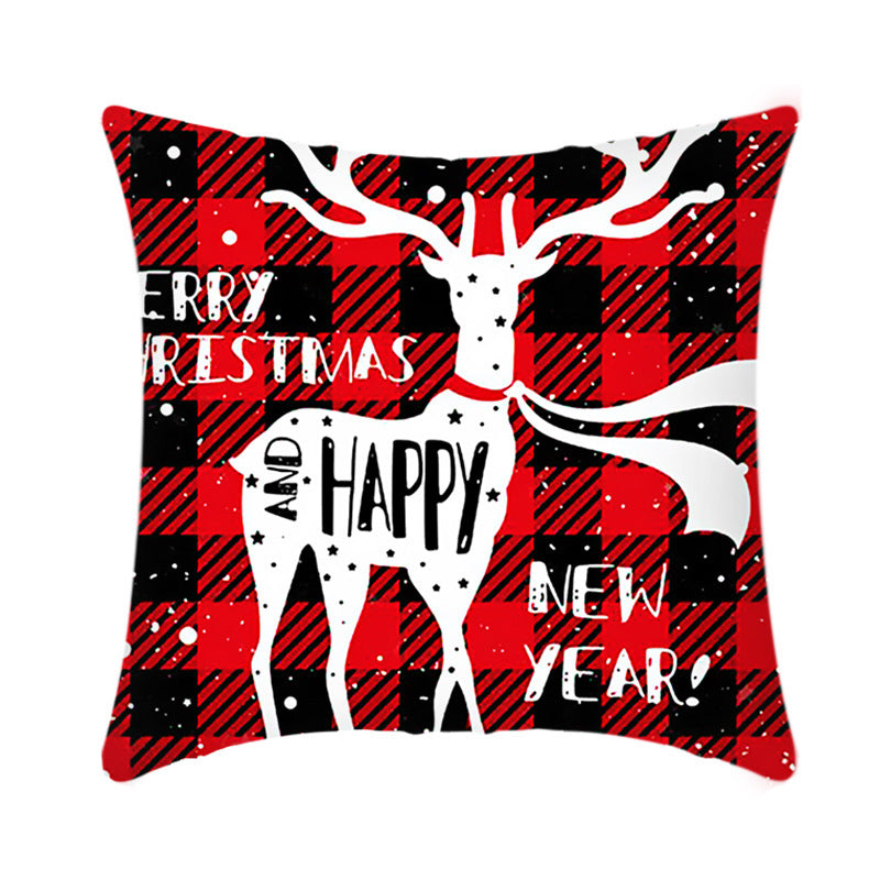 2021 Merry Christmas Cushion Cover 45Cm Elk Santa Claus Short Plush Sofa Pillow Cover Home Decor Pillowcase Christmas Decoration