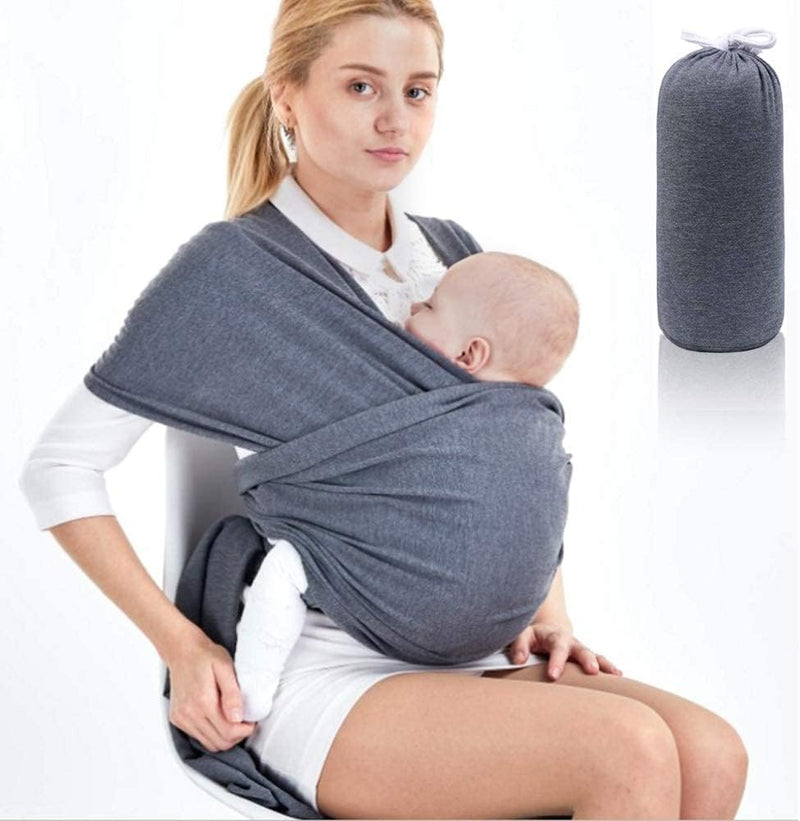 Fascia Porta Bambino, Fascia Porta Bebè Elastica per Bebè, Cotone Di Qualità Morbido Marsupio Fascia Neonato per Neonati E Bambini Fino a 15 Kg (Grigio Scuro)