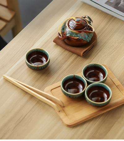 Complete Travel Kung Fu Tea Set Small Tea Tray Set