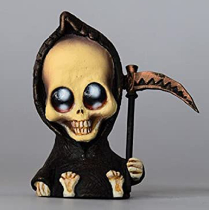 Baby Grim Reaper Ornament Gothic Death Statues Resin Art Craft Decoration Horror Halloween Desktop Statue Ornaments