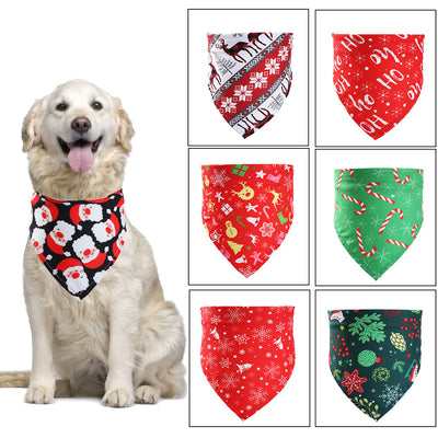 Christmas Pet Saliva Towel Amazon Hot Sale Dog Triangle Scarf Cat Decoration Scarf