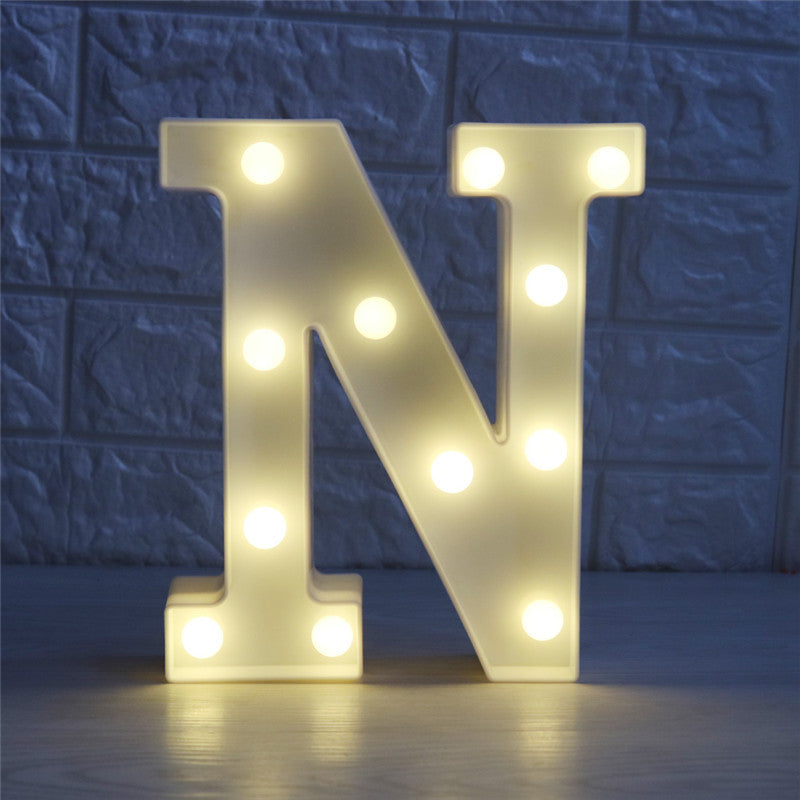 26 Letters White LED Night Light Marquee Sign Alphabet Lamp