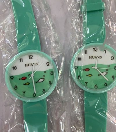 Children Watch for Girls Color Silicone Strap Fashion Quartz Wristwatch Fish Dial Cartoon Kids Clock