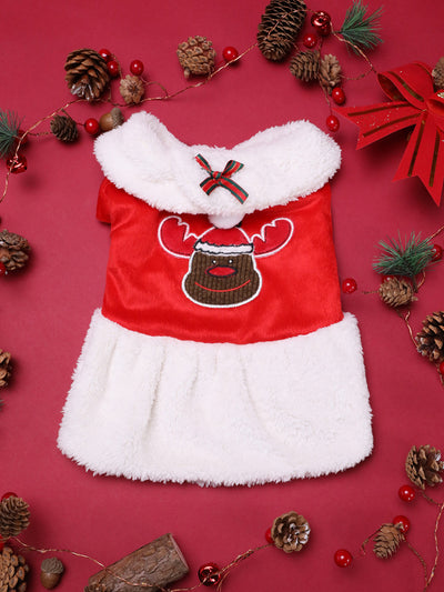 Christmas Coat Cotton-Padded Jacket Teddy Pomeranian Small Dog Autumn and Winter Clothes Thickened Dog Clothes