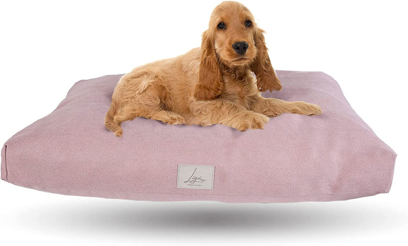 Tommy Elegance - Cuscino Materasso per Cani in Tessuto Realizzato Artigianalmente in Italia. Cuccia Lettino Materassino per Cane Sfoderabile Lavabile.(M: 100 X 60 Cm, ROSA ELEGANCE)