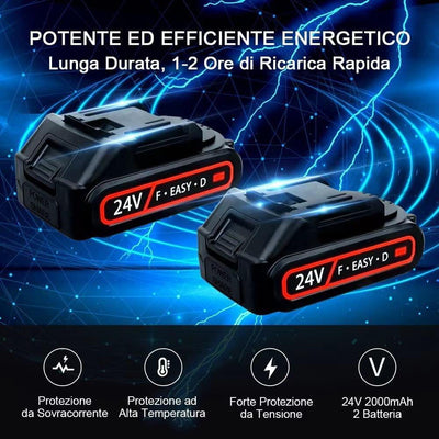 Mini Motosega a Batteria,8 Pollici Motosega per Potatura,4000Mah,2 Batterie,24V Sega a Batteria,Catene Intercambiabile,Adatta per Taglio Legno Alberi E Rami Potatura