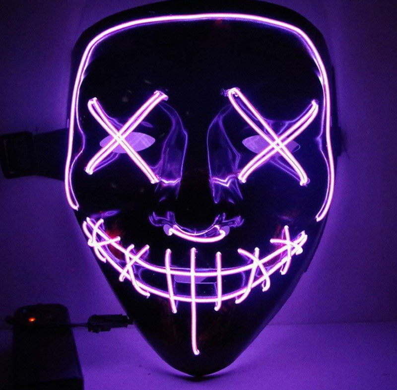 Black V Halloween Horror Glowing Mask