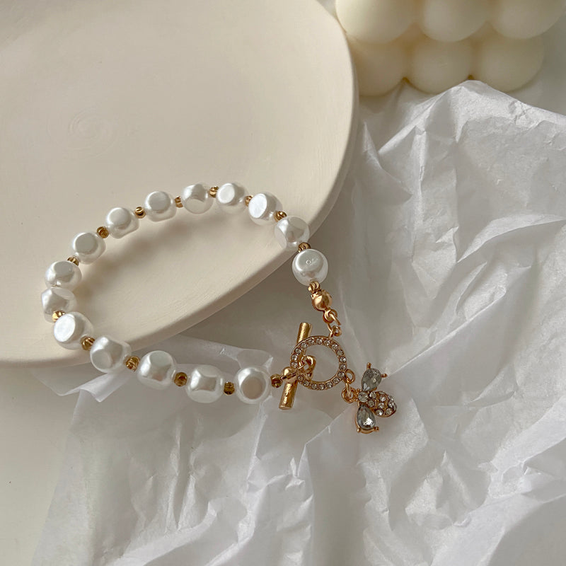 Classic Fashion Natural Stone Pearl Pendant Bracelet for Woman Exquisite New Lucky Cuff Bracelet Anniversary Gift Luxury Jewelry