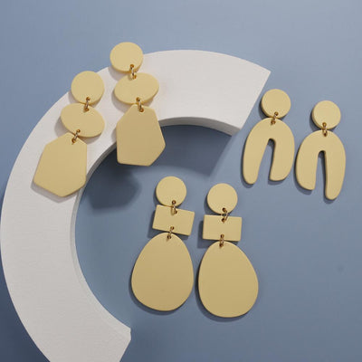 Cold Wind Creamy Rubber Paint Pottery Clay Earrings