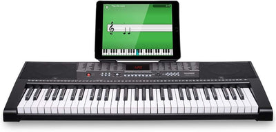 Tastiera Musicale Pianola Elettronica 61 Tasti Pianoforte Multifunzione Con 255 Ritmi 50 Brani Preimpostati Funzione Percussione Ingresso USB AUX E Leggio Porta Spartito E Tablet