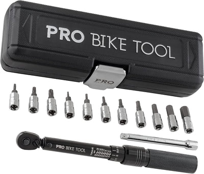 1/4 Inch Drive Click Set Di Chiavi Dinamometriche a Scatto - Da 2 a 20 NM - Kit Di Manutenzione per Biciclette Da Strada E Mountain Bike - Include Prese Allen E Torx