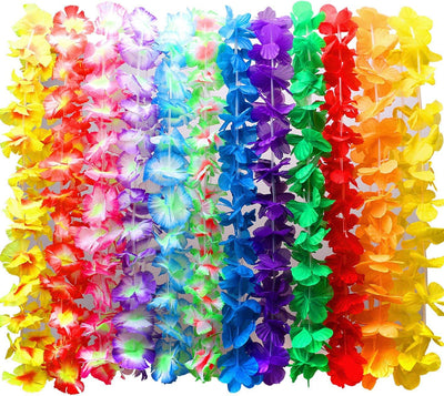 36Pcs Ghirlanda Hawaiana Collana Tropicale Ghirlande Hawaii Hula Multicolori Fiori Ghirlande