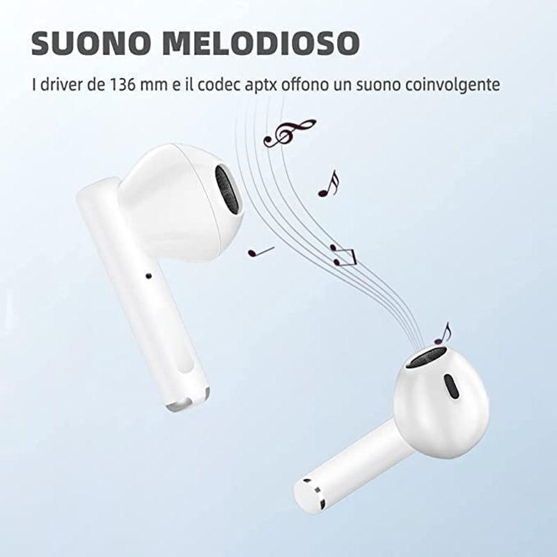 Cuffie Bluetooth, Auricolari Bluetooth 5.2 Con Stereo Hifi,Ipx7 Impermeabili Cuffiette Bluetooth,35 Ore Di Riproduzione,Per Ios E Android