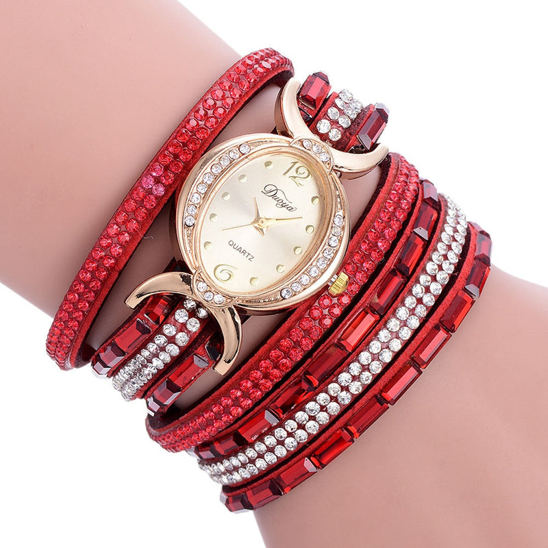 New Casual Rhinestone Watch Dress Ladies Bracelet Watch Analog Quartz Watch for Women