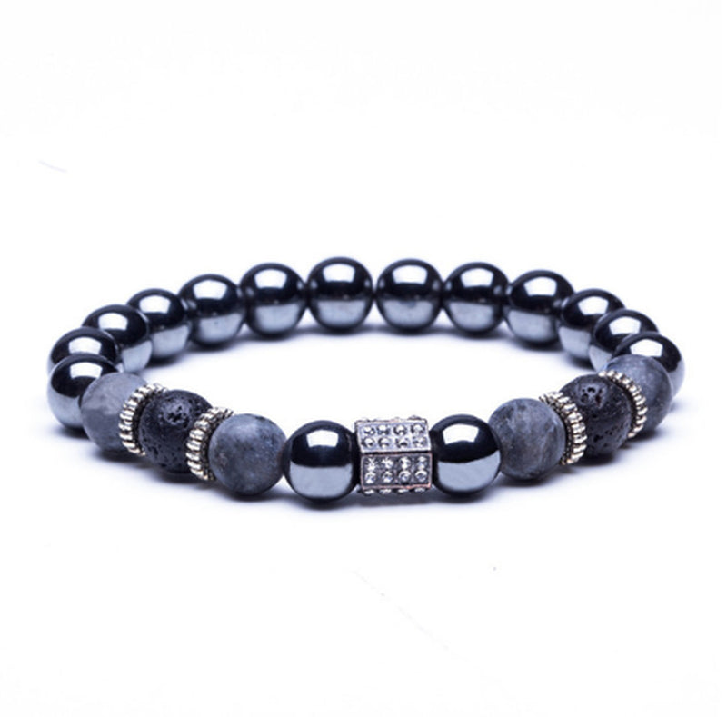 Natural Stone Micro Crown Inlaid Copper Bracelet White Zircon Bracelet Beads Bracelet Jewelry Trade Electricity Supplier Sourcing