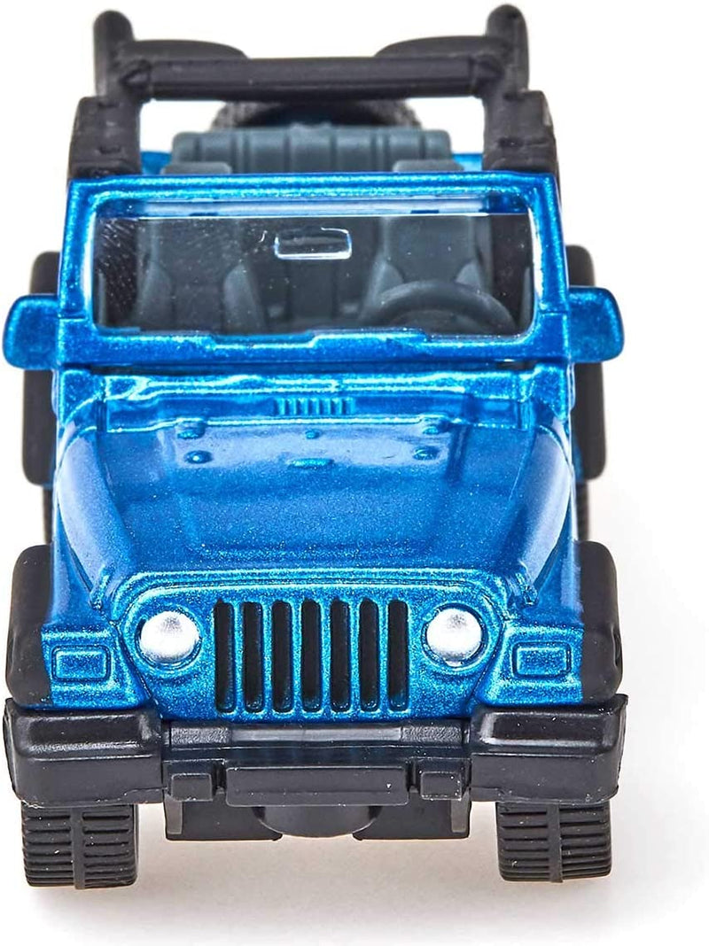 1342, Jeeep Wrangler, Metallo E Plastica, Blu, Auto Giocattolo per Bambini, Gancio Di Traino