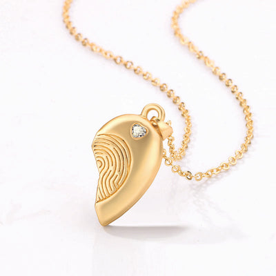 Women'S Fashion Simple Fingerprint Stitching Magnet Necklace