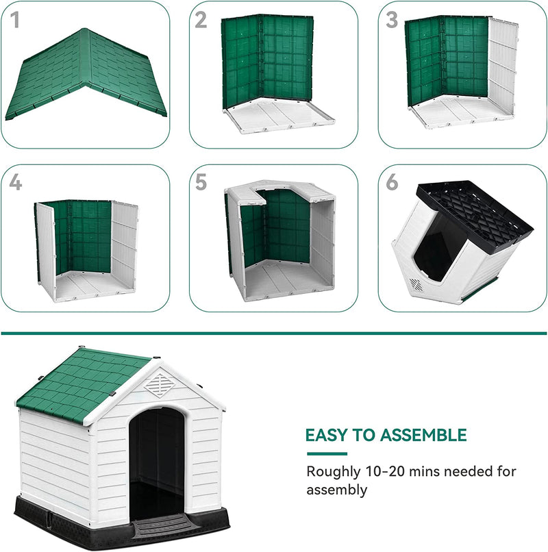 Media Cuccia per Cani in Plastica Esterno Interno, Casa per Cane Isolata E Resistente All&