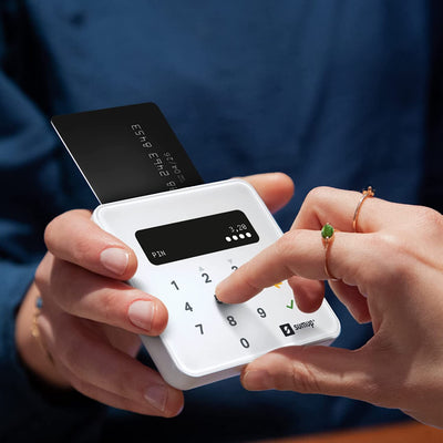 Lettore Di Carte  Air per Pagamenti Con Carta Di Debito, Credito, Apple Pay, Google Pay. Dispositivo Portatile Contactless - Avvicina Soltanto La Carta, Il Telefono O in Modalità Chip & Pin