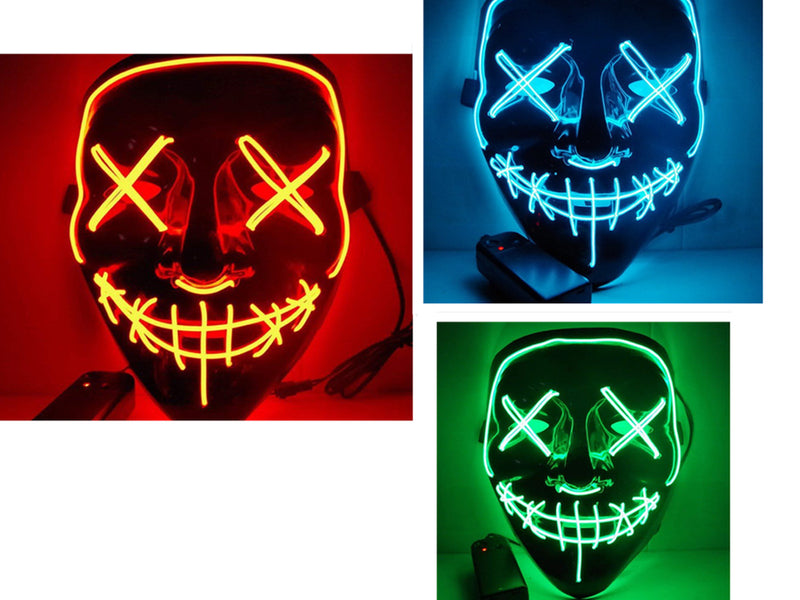 Black V Halloween Horror Glowing Mask