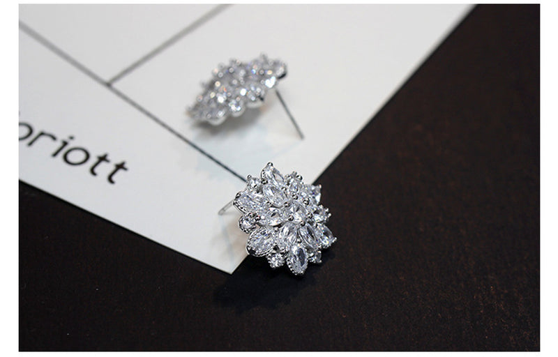 S925 Pure Tremella Nail Flower Earrings Korean Temperament Sterling Silver Jewelry Hypoallergenic Earrings