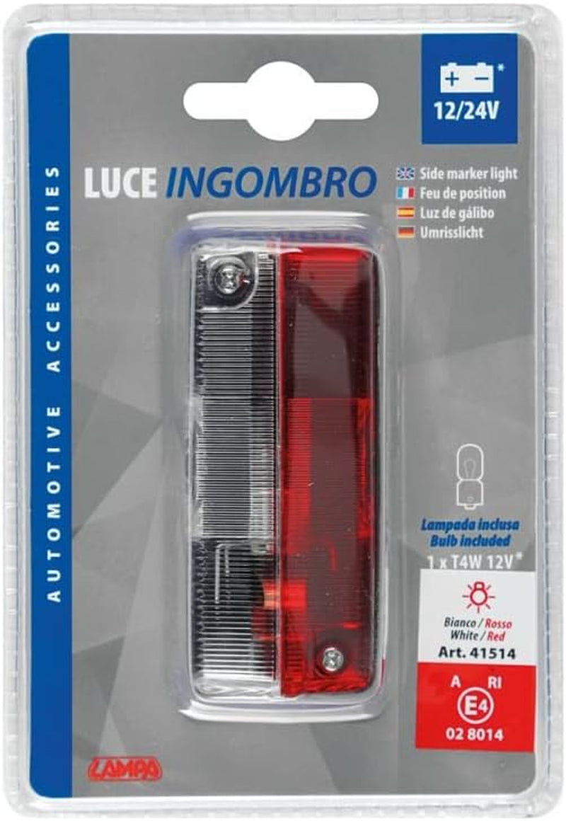 41514 Luce Ingombro, 12/24V - Bianco/Rosso