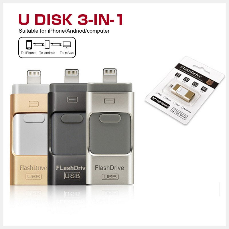 Three in One OTG USB Flash Disk for Computer and Mobile Phone