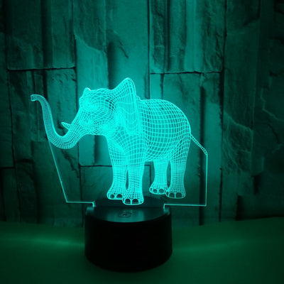 Novelty Lighting Elephant Shape 3D7 Color Changing Touch Switch LEDUSB Desk Lamp